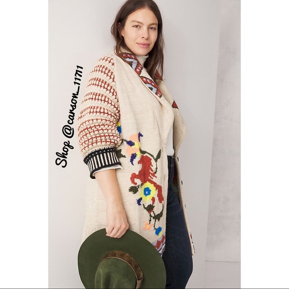 RARE NEW Anthropologie Caballos Sweater Cardigan S by Adomartins - Picture 3 of 11